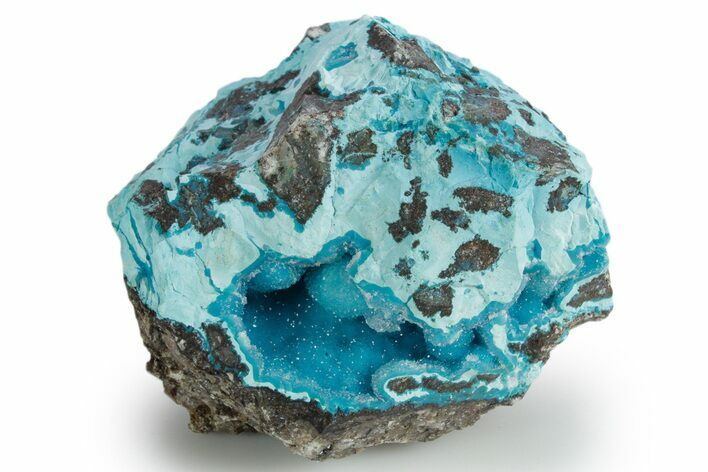 Stunning Druzy Quartz on Chrysocolla - DR Congo #347418
